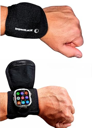 Protecteur de montre, étui de protection pour montre connectée, bracelet de sport élastique pour la salle de sport et le travail, étui de sport noir (TAILLE S-M) TOUR DE POIGNET : 13.33 cm à 16.51 cm
