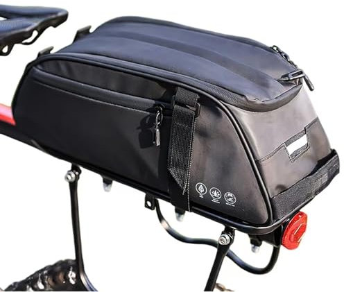 OFFBONDAGE Bike Rack Bag, Reflective Waterproof Bike Bags for Bicycles Rear Rack, 8L Bike Trunk Bag with Multi-Pocket, Bike Backpack with Shoulder Strap for Outdoor Cycling, Commuting