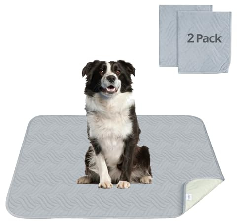 Luvore Haustier-Urinunterlage Waschbar Welpenunterlagen Matte für Hunde 2er Set Schnell Absorbierend Haustier Hygieneunterlage für Welpen Alte oder Inkontinente Hunde 92*122cm