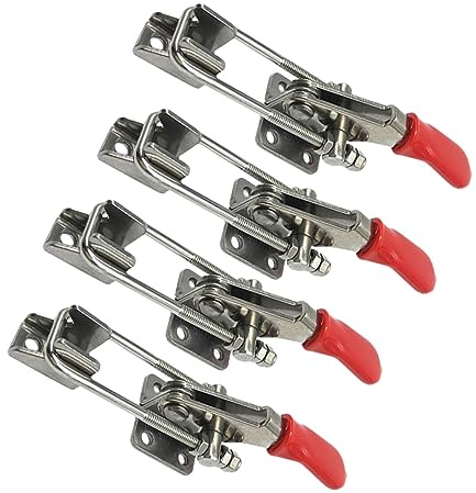 NUOBESTY 4stücke Kniehebelspanner Aus Metall Verriegelungsspanner Für Koffer Truhen Kisten U-förmige Klemmleiste Einfach Zu Montieren Mit Schrauben Geeignet Für Schränke Türen Und Kisten