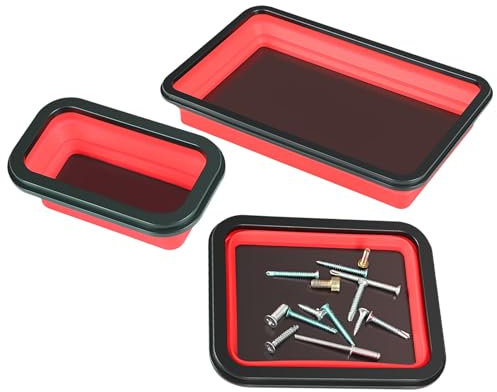 Plateau Magnétique Pour Pièces - Plateaux De Rangement Magnétiques 3 Pièces Pour Mécanicien | Trieur D'outils Pliable Pour La Gestion Du Tri Des Écrous Et Des Vis, Atelier De Réparation Automobile