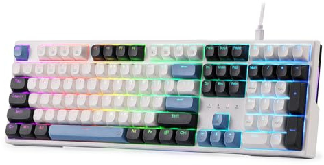 Redragon K668 Gasket Mechanische Gaming Tastatur RGB Verkabelt 108 Tasten | 4 Hotkeys Hot Swap Schallabsorbierender Schaumstoff Tastenkappen US Layout