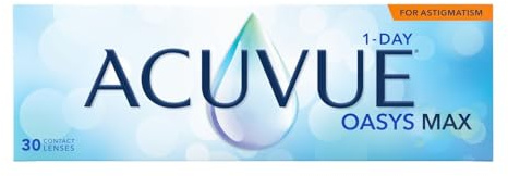ACUVUE OASYS MAX 1-DAY FOR ASTIGMATISM – 30 Tageskontaktlinsen mit -6.50 dpt, Cyl -0.75, Ach 180 & BC 8.5