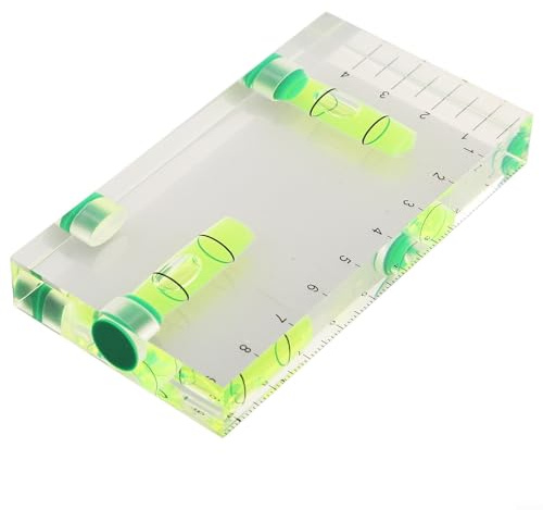 Besttoolifes YAFEX - Nivel magnético de 95 mm, nivel de burbuja en T, nivel de burbuja magnética, para herramientas, nivel de burbuja transparente bidireccional con función de regla