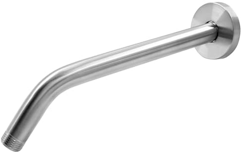 Zorfeter 10 Inch Stainless Shower Arm, Chrome Shower Pipe Wall Mount Extension, Flange Extender for Fixed Showerhead/Bathroom