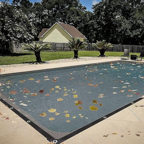 Filet De Protection Piscine Rectangulaire - 5 X 10 M/6 X 12 M Couverture Piscine Hivernage Pour Extérieur, Bâche De Protection Piscines Enterrée Et Hors-Sol, Maille Fine,Anti Feuilles & Anti-déchirure