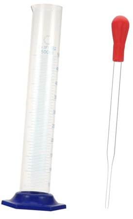Alipis 2 pezzi Cilindro Graduato in Vetro con Base Ampia e Contagocce Strumento di Misurazione Preciso per Laboratorio Chimico Scuola e Uso Domestico Superficie Interna Non Bagnante per