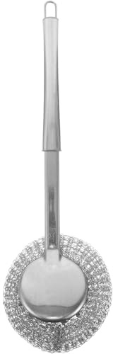 Toyvian Cepillo Acero Inoxidable con Mango para Limpieza Potente Cocina Estropajo Metálico Ergonómico para Ollas Sartenes y Parrillas Herramienta Duradera Antigrasa para Hogar