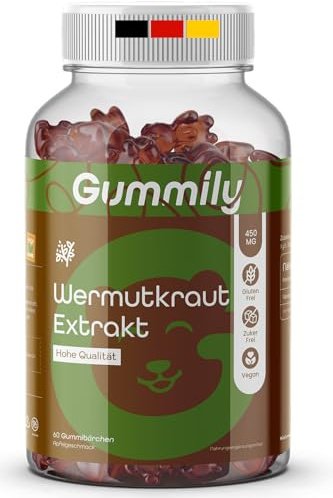 Gomitas à l'extrait d'absinthe - Haute dose (450 mg) - Sans sucre et végétaliens - Saveur pomme - Sans substances amères - Alternative aux gélules, gouttes et armoise d'absinthe