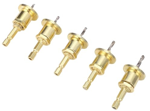 Topiky Set di Punte per Svasatore con Gambo Esagonale da 1/4 di Pollice, Punte per Svasatore Regolabili in Acciaio Rapido, Set di per Trapano da 2,8 a 4 Mm per Legno, Diametro Foro 8 Mm