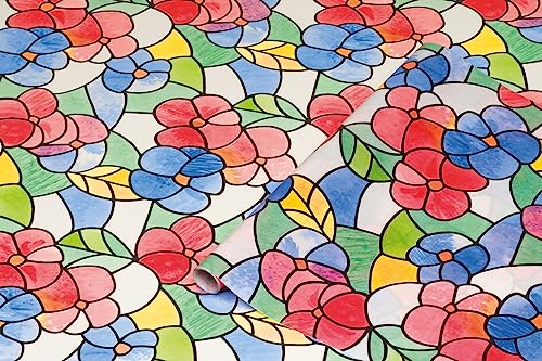 d-c-fix Pellicola adesiva per vetri finestre privacy autoadesivo Lisboa rosso oscurante opaca decorative impermeabile per cucina, casa, ufficio, bagno, doccia carta 45 x 200 cm