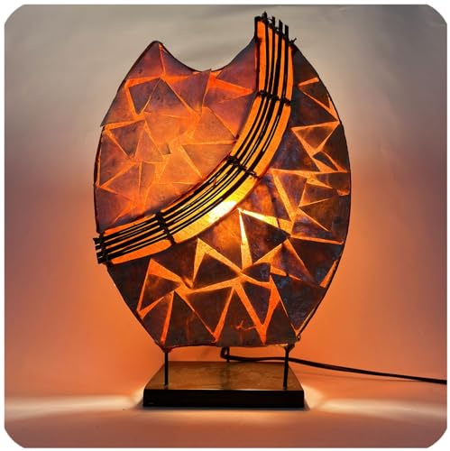 Plastica lampada lampada d' atmosfera lampada da tavolo Bali madreperla arancione