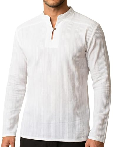 PANASIAM Shirt BEN, white, L, longsleeve