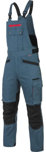 WÜRTH MODYF Arbeitslatzhose Nature - professionelle Arbeitshose für Herren - Latzhose mit Knieschutztaschen - in der Größe 46 in Blau