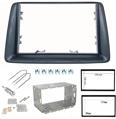 Sound-way - Double DIN Car Radio Frame Installation Kit, 2 DIN Front Panel Frame Stereo compatible with Fiat Panda (169) 2003-2012