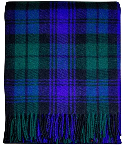 I LUV LTD Tartan Decke Wollmischung Schottisch Schwarz Watch Modern 60 x 72 Zoll