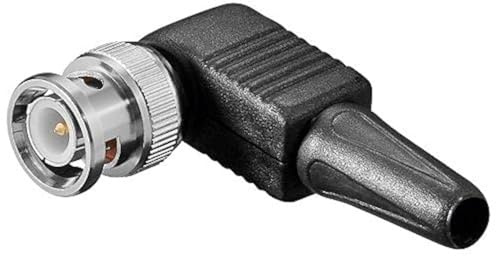 CABLEPELADO BNC-Stecker RG59, abgewinkelt, ohne Löten, Impedanz 75 Ohm, geeignet für die Übertragung von Videosignalen, CCTV und Hochfrequenz-Audiosignalen, Schwarz