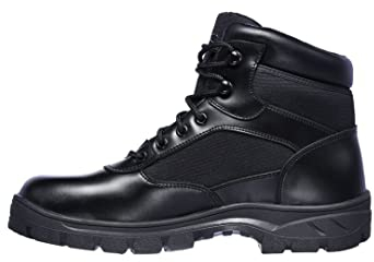 Skechers Wascana Benen, Anfibi Da Lavoro Uomo, Black Leather W Textile, 42 EU