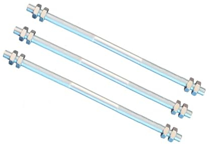 FKAnhängerteile 3 Stück Gewindestange M12 Rechts - Links Gewinde 500 mm + 4 Muttern