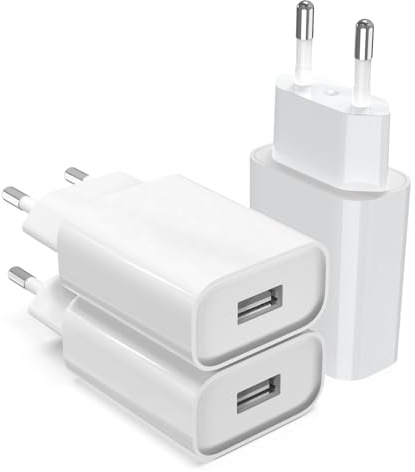 (3 Pack) 12W Prise USB, Embout Chargeur US B. Secteur 5V 2.4A, Adaptateur Secteur Compatible avec iPhone, IPad, IPod, Android, Xiaomi, Samsung, Sony, LG,tablettes,Telephone MP3 Bloc US B, prise Murale
