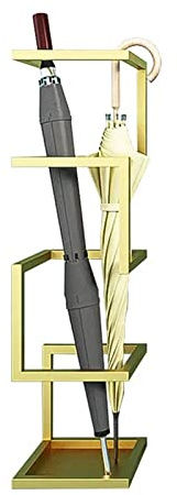 WYFFF Regenschirmhalter Aus Metall, Regenschirmhalter für Den Innenbereich, Goldener Regenschirmhalter, Quadratischer Regenschirmhalter, Regenschirmständer für Die Haustür des Eingangsbereichs