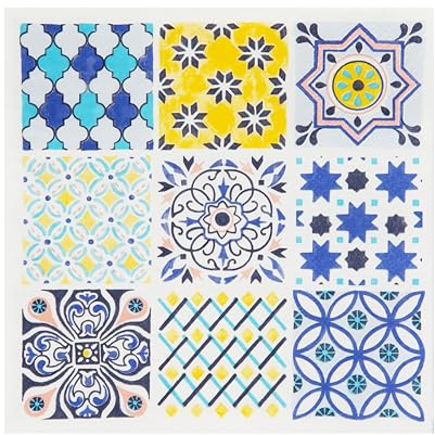 Talking Tables Marokkanische blaue Servietten | kräftige, bunte recycelbare Papierservietten für Decoupage, umweltfreundliches Einweg-Partygeschirr für Sommer, Geburtstag, 20 Stück