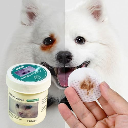 petjanicahome Ohren und Augen Reinigungspads für Hunde & Katzen,Zahnpflege Finger-Pads, Zahnreinigungstücher 130 Stück