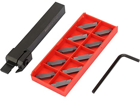 Dioche Parting Tool Metal Lathe, MGEHR1212-3 Lathe Parting Tool, Lathe Cut Off Grooving Parting Tool Holder with 10pcs Inserts