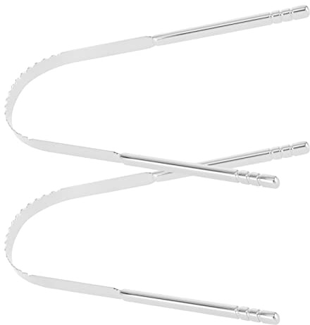Healvian 2pezzi Raschietto per Lingua in Raschietto per Pulizia della Lingua Portatile Strumenti per Pulizia Orale per Regolabile Forma di U