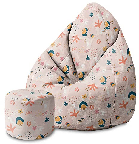 DreamRoots Sitzsack Erwachsene 80x80x120, Cheerful Abstract