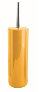 MSV Scopino WC Portascopino WC Contenitore per scopa INAGUA - Set WC da appoggio in polistirolo Scopino con manico in acciaio inossidabile zafferano