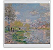 Fabulous Piastrella in ceramica decorativa - Monet Primavera sulla Senna, pittura impressionismo Francia, 4,5 x 4,5 cm