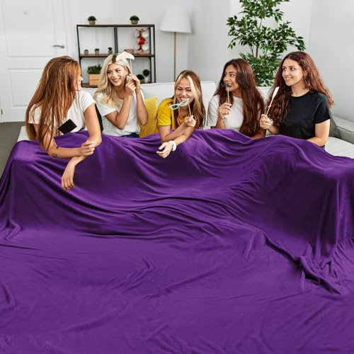 Edenleaf Große weiche Übergrößendecke, riesige Fleecedecke 120 x 120 cm, warme Decke für die ganze Familie, Bett, Sofa, Reisen, Camping, 120 x 120 cm, lila