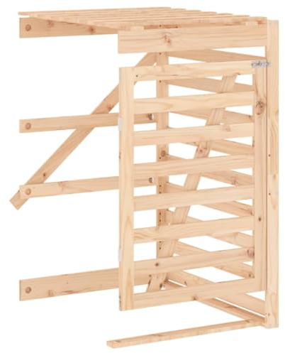 vidaXL Extension d'abri pour Poubelle sur roulettes Bois Massif pin, Extension d'abri pour poubelles extérieures, Extension d'abri pour poubelles de Jardin, Extension de Magasin de poubelles