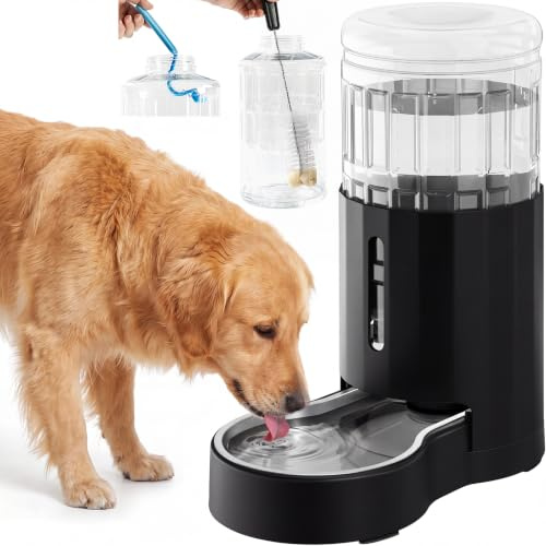 CZPET Automatischer 7-Liter-Wasserspender für Hunde und Katzen, mit Edelstahlnapf, Schwerkraft-Bewässerung, 100% BPA-frei, große Kapazität und Trinkbereich, geräuschfrei, für Haustiere (7 l | Mit Edelstahl-Schwerkraft-Bewässerung, großer Kapazität und Trinkbereich geräuschfrei für Haustiere