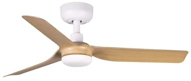 Faro Barcelona 33821 - MINI PUNT ventilateur de plafond sans lumière, blanc et érable, 6 vitesses