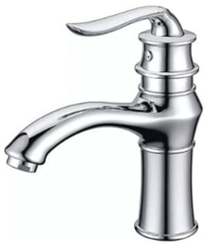 Waschtischarmatur, Retro-Badezimmer-Waschtischarmaturen, Einhebel-Einloch-Waschtischmischer, Waschbecken, Waschbecken, Warm- und Kaltwasserhähne, Chrom, kurz