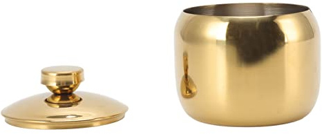 Boîte d'assaisonnement, Pot à Condiments d'assaisonnement en Acier Inoxydable doré, épices, Sel, Sucre, Poivre, Récipient de Rangement, Organisateur avec Couvercle, Sucrier