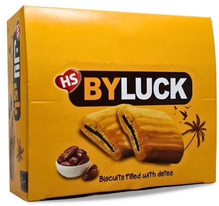 By Luck Date Bar Biscuits Filled With Dates Kamara Vegetarian Filled Dates Bisco Cookies Biscuits Real Cookie Biskut Snack Tea Coffee Time Food Excellent Taste & Fresh Halal (1 Box = 6 Bar) باى لاك