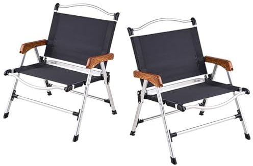 Gartenstühle Klappbar 2 Set Klappstühle Balkon Terrassenstühle Modern Mit Atmungsaktivem Stoff,Campingstuhl Metall Stapelbar Esszimmer Stuhl,Tragbare Balkonstühle Für Garten ( Color : /Black A )