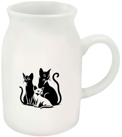 Azeeda 300ml 'Two Cats and a Kitten' Ceramic Milk Jug (MJ00014981)