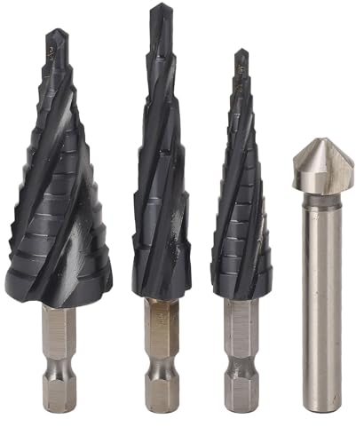 Stufenbohrer, 4 Spiralnuten, 1/4-Zoll-Schaft, M35 Kobalt-Stufenbit-Set, Industriequalität, Verschleißfest, Für Metall, Edelstahl, Aluminium, Holz, Kunststoff