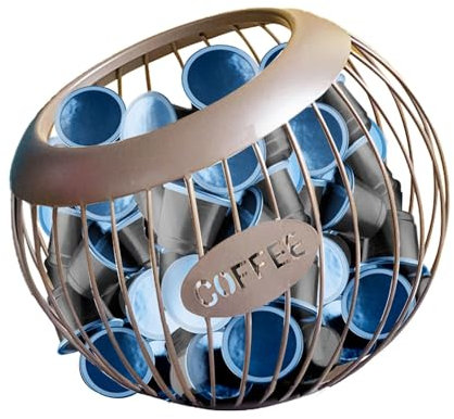 Zjyufy Coffee Pod Holder - Large Capacity Coffee Pod Storage Basket, Metal Capsule Storage Holder Rack