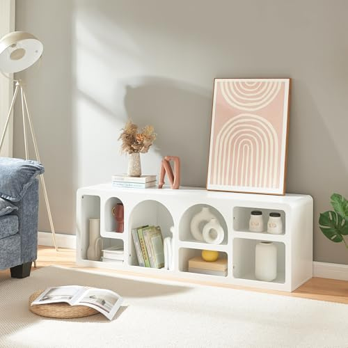 [en.casa] TV Table Vågå TV Cabinet TV Bench 140 x 40 x 48 cm White