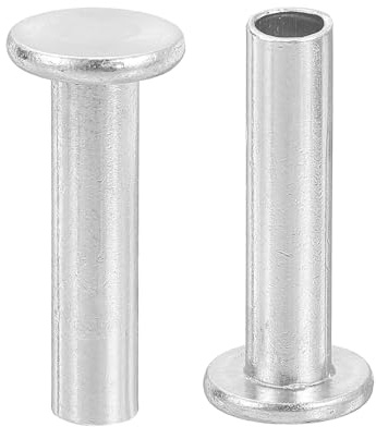 QUARKZMAN 100 Stück Halbhohlnieten 6mm x 25mm Aluminium Silber | Flachkopf Halbhohle Nieten, Für Industrie Haushaltsreparatur Befestigung