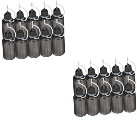 DIYEAH 20pcs 30ml Ldpe Plastic Squeeze Bottles Steel Needle Nozzle, Black Machine Oil Dispenser Bottles for Precise Engine Oil and Liquid Glue Application, Suitable for Diy and Industrial Use
