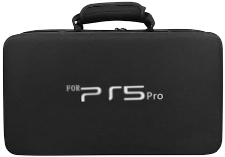 Borsa da trasporto per PS5 pro Borsa a tracolla Console Controller Accessori Custodia protettiva portatile da viaggio Borsa di stoccaggio di grande capacità Accessori da gioco (nero Con logo)