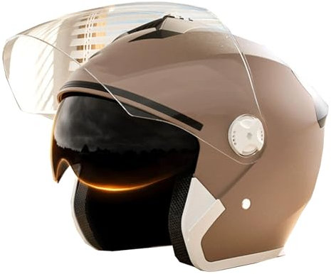 retrò Casco Scodella Portatile Mezzi Caschi Jet, Mezzo Casco da Motociclista Vintage Caschi Caschi Casco A Scodella Scooter Motorino ECE Omologato Mezzo Elmetto da Moto retrò