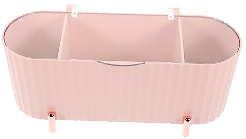 Didiseaon Organizer Trucco Compatto Con Coperchio Contenitore Porta Oggetti Per Bagno e Vanity Custodia Polvere Per Cotone Tamponi e Accessori Cosmetici Compatto e Facile Da Pulire Rosa