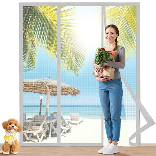 Zanzariera magnetica per finestra 115x180cm Bianco Nessuna foratura - Zanzariera per finestra da tetto